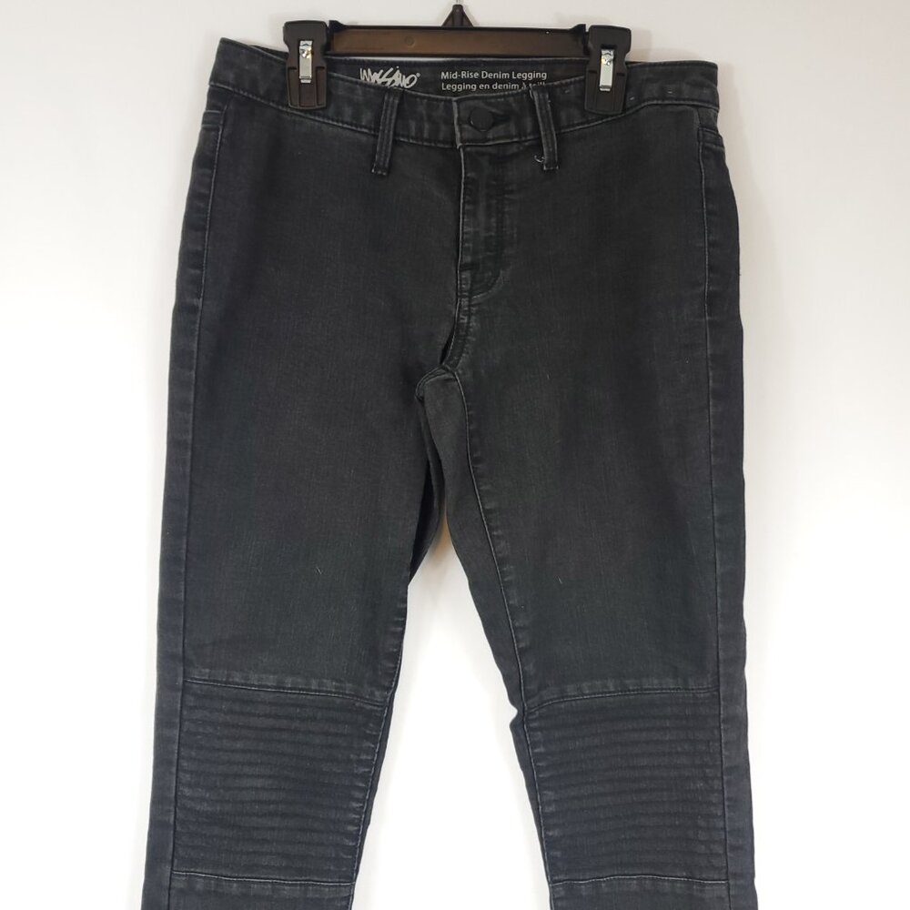 Mossimo Denim Mid-Rise Denim Leggings Womens Black Jeans Sz 2